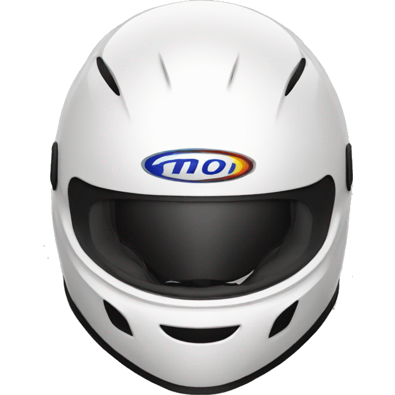 motor racer with full face helmet on emoji