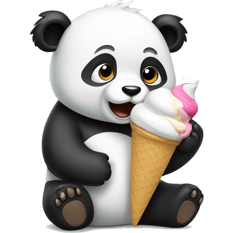 Panda eating ice cream emoji