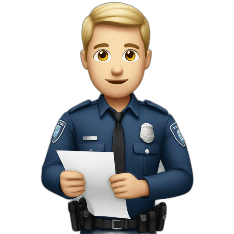 a police man holding the letter A emoji