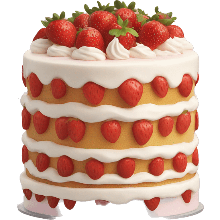 Strawberries and cream cake emoji