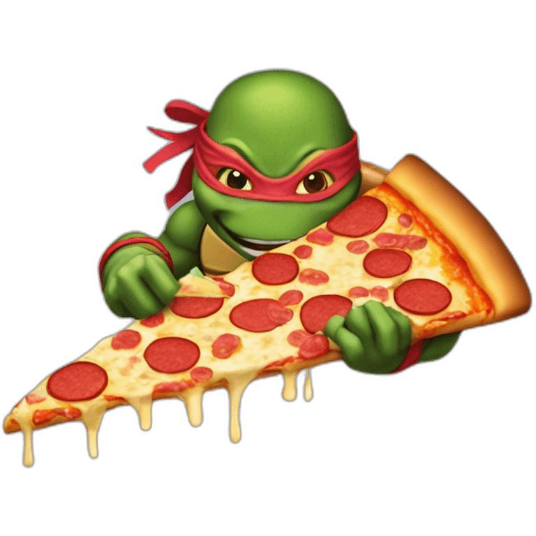 Ninja turtle eat pizza emoji