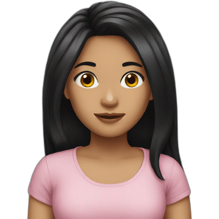 girl long black hair emoji