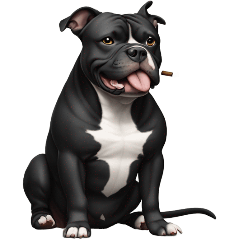 Black american bully smoking emoji