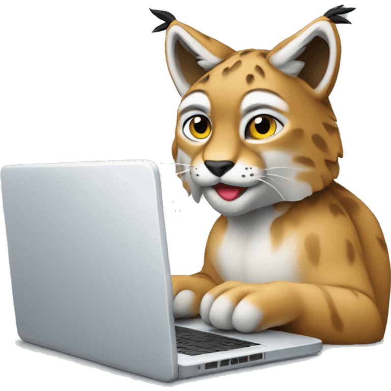 A lynx with a laptop emoji