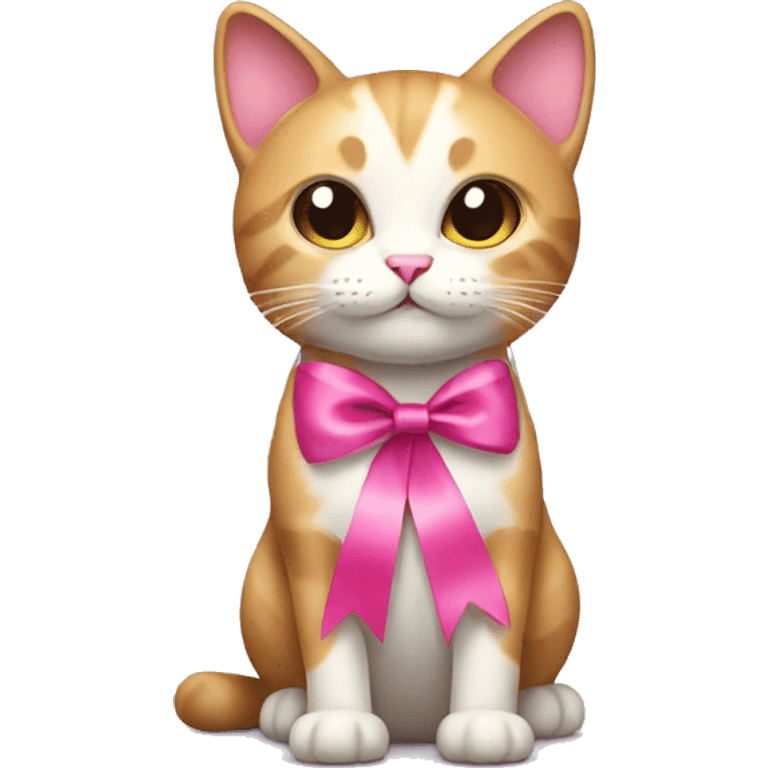 cat with pink ribbon emoji