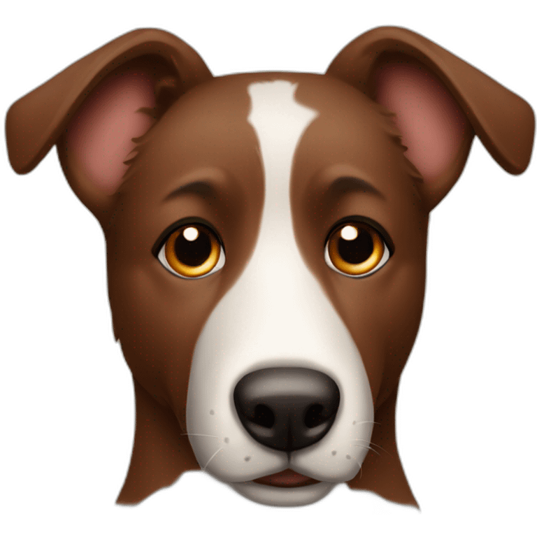 brown australien sheperd with brown dspot on nose emoji