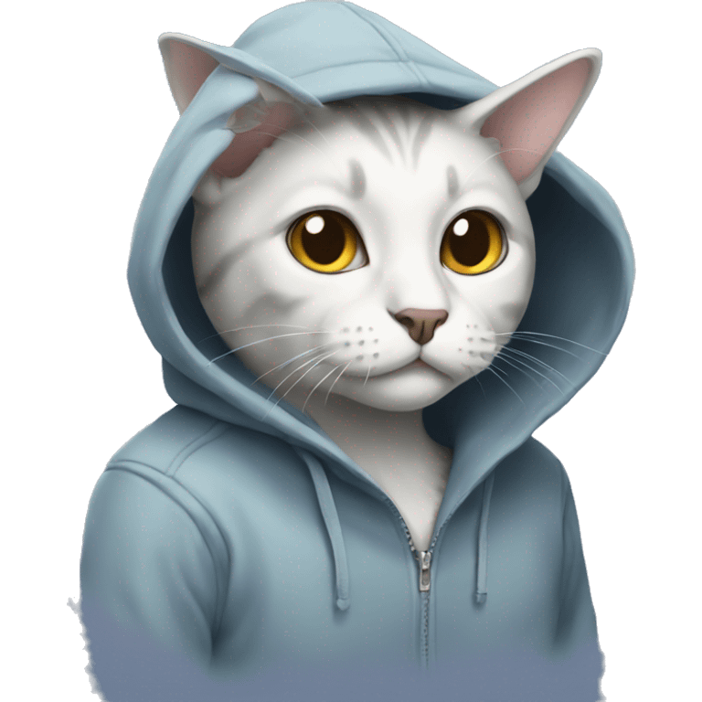 Cat wearing a hoodie emoji