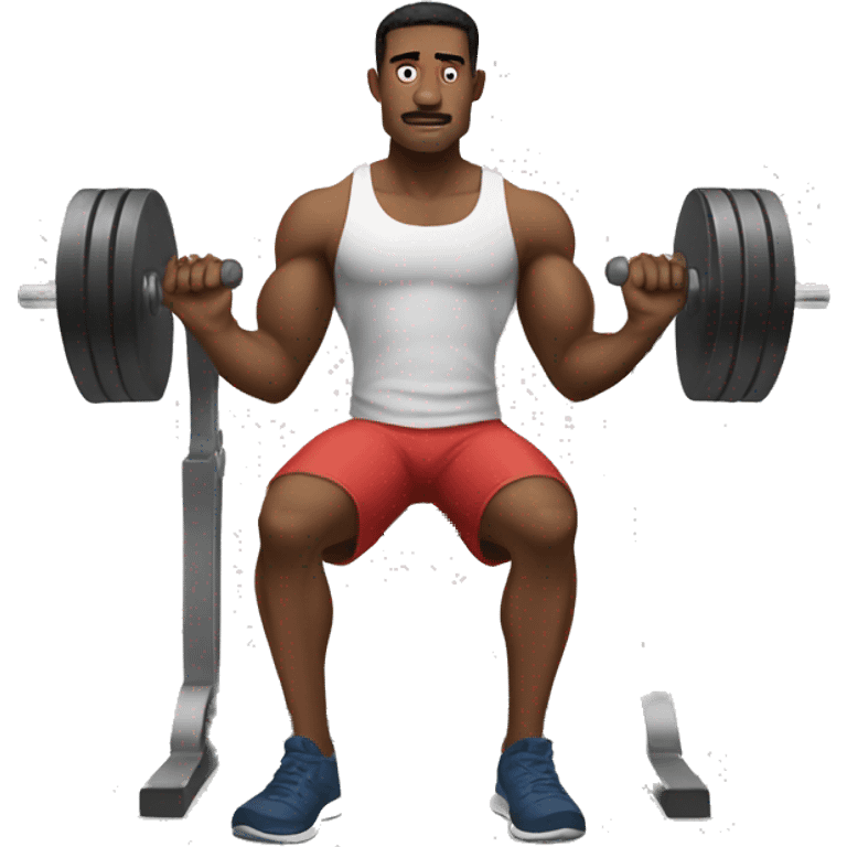 a man in a tank top doing bench press  emoji