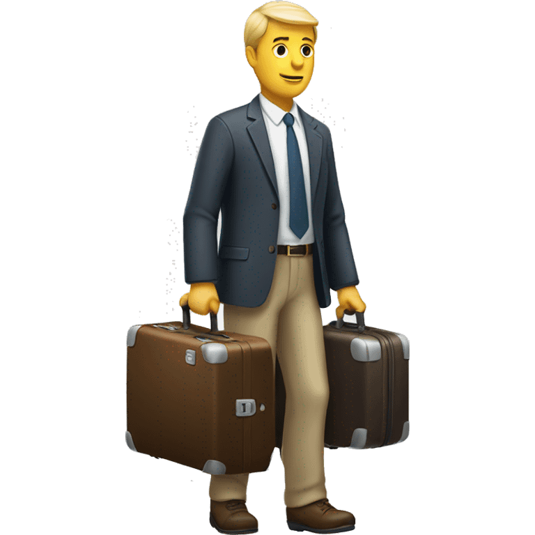 a white man with a suitcase emoji