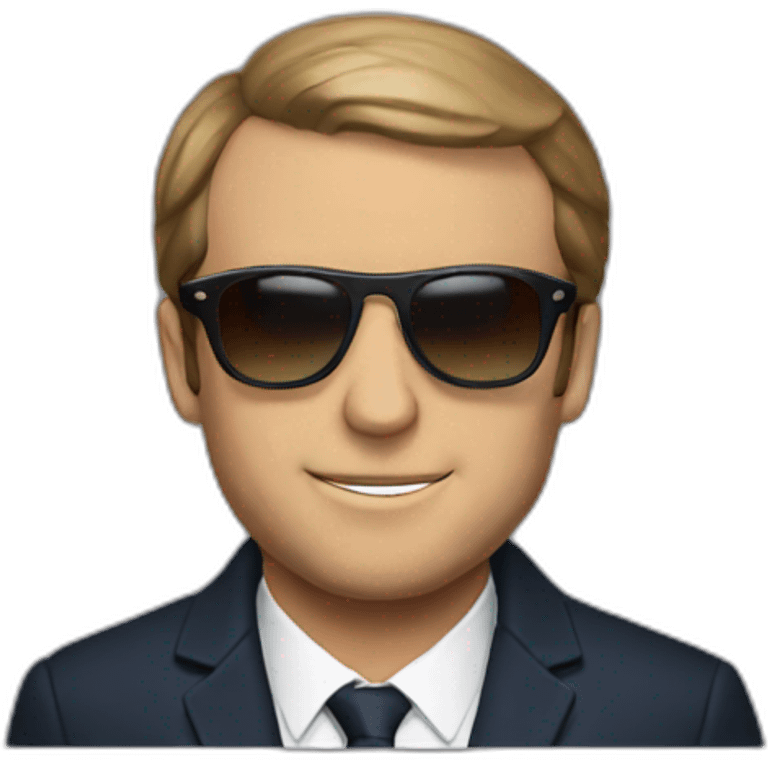 Macron with sunglasses emoji