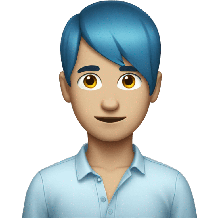 boy with blue hair and receding hairline emoji