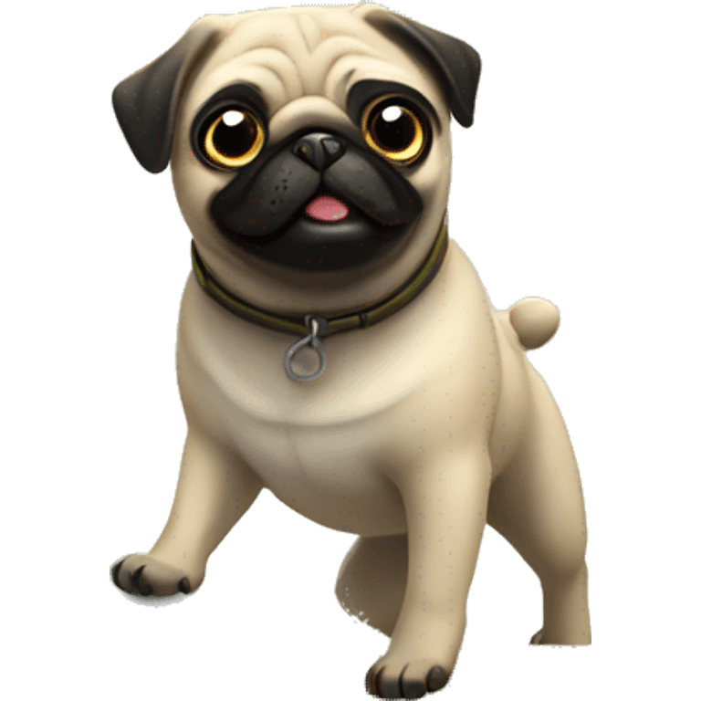 Pug surfando no mar emoji