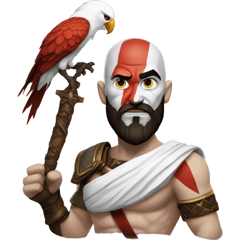 Kratos with a bird emoji