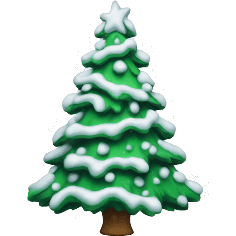 Christmas tree with snow emoji