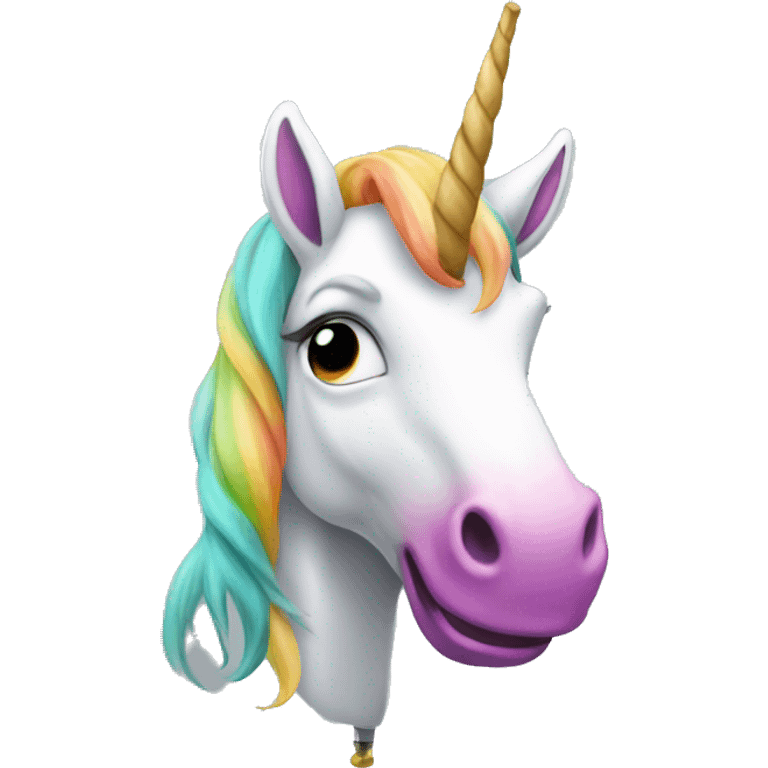 Unicornio fumando  emoji