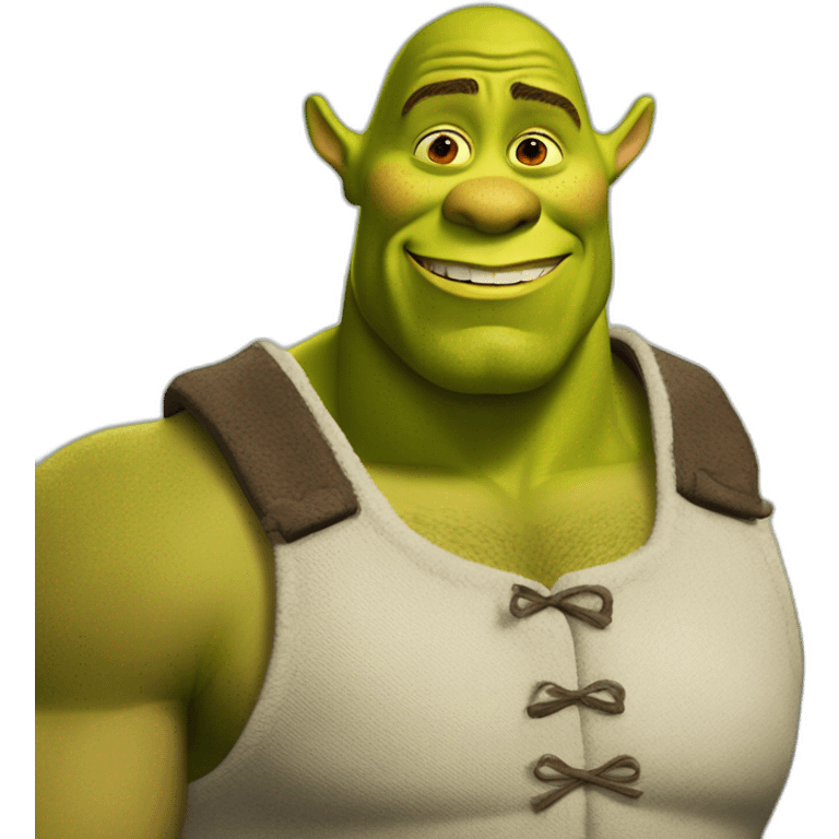 shrek Dwayne Douglas Johnson with shrek ears emoji