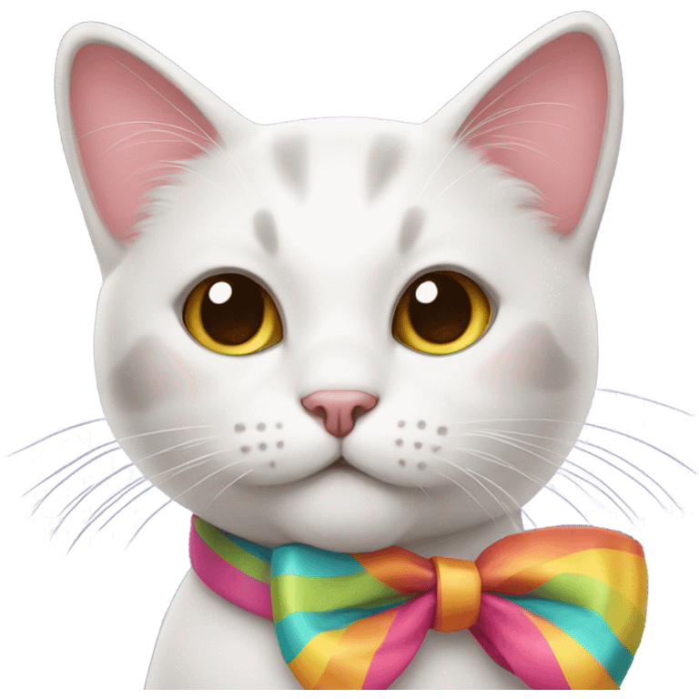 Cute cat wearing a bow emoji