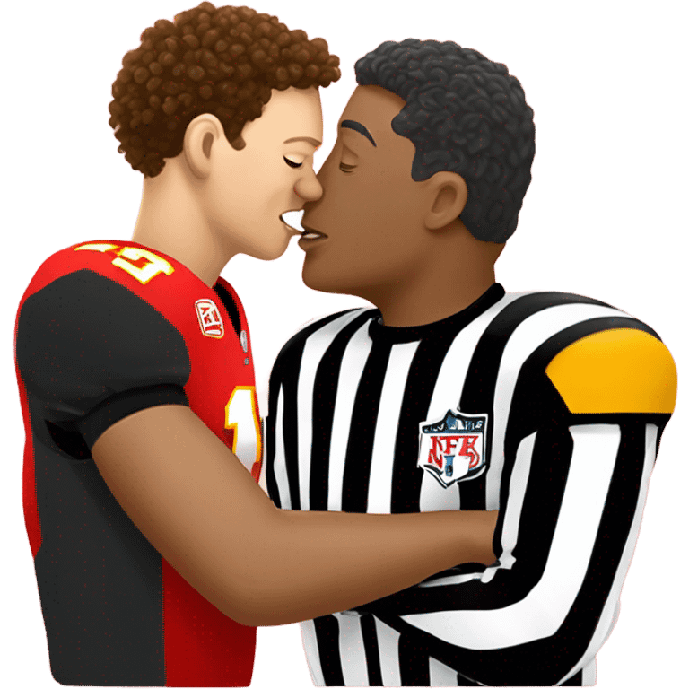 Patrick Mahomes kissing referee emoji