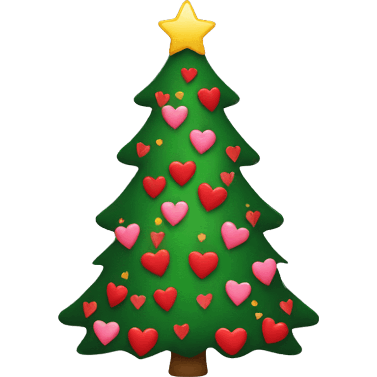 Christmas tree with hearts  emoji