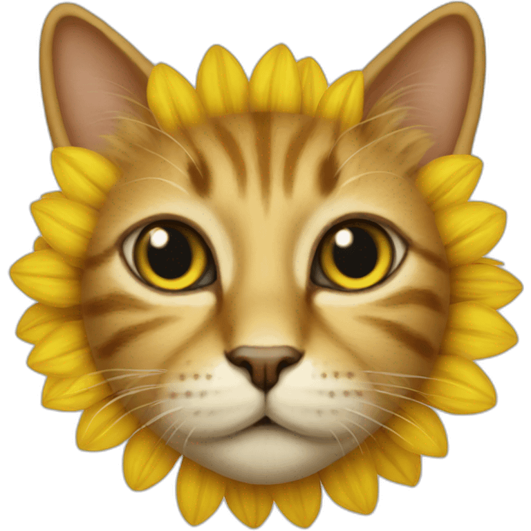 sunflower center cat face emoji