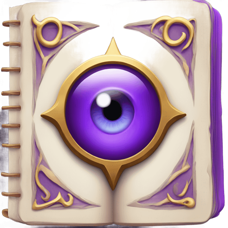 spell book that's purple with evil eye in the middle emoji