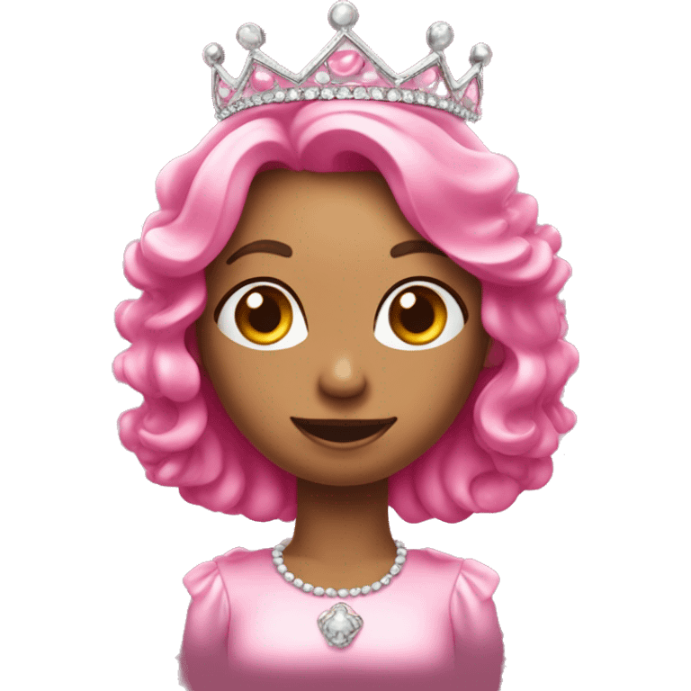 A pink jellybean with a tiara emoji