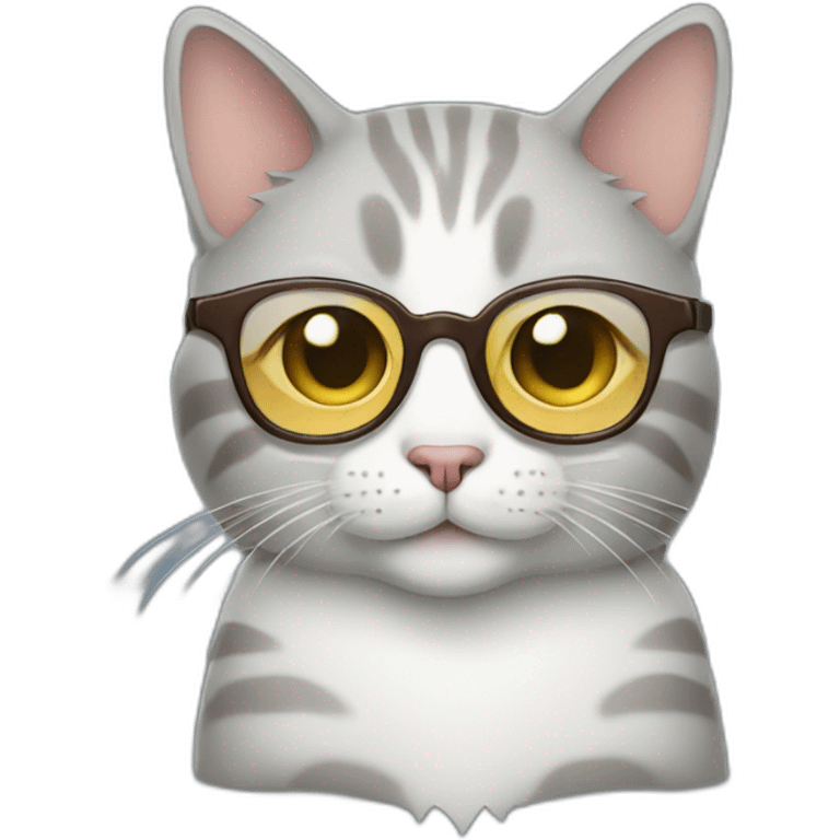 cat with glasses typing on a keyboard emoji