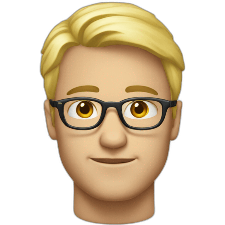 Homme blond légèrement long lunettes rondes emoji