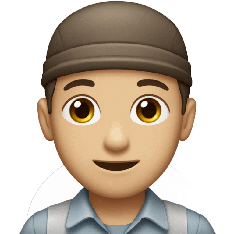 A brown hair, Jewish boy wearing a kippah ￼ emoji