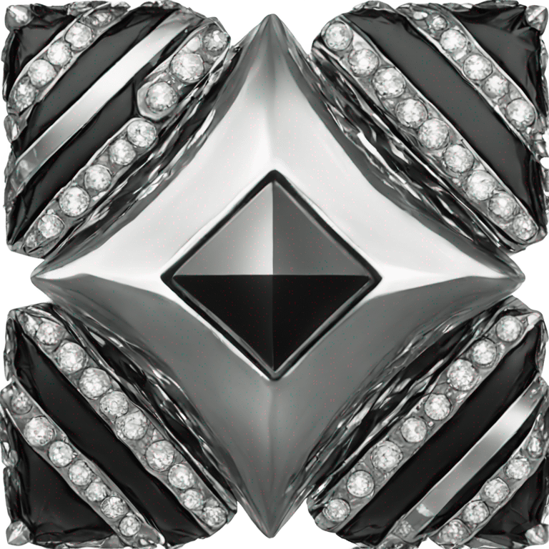 black diamond chrome four-point star simple diamond emoji