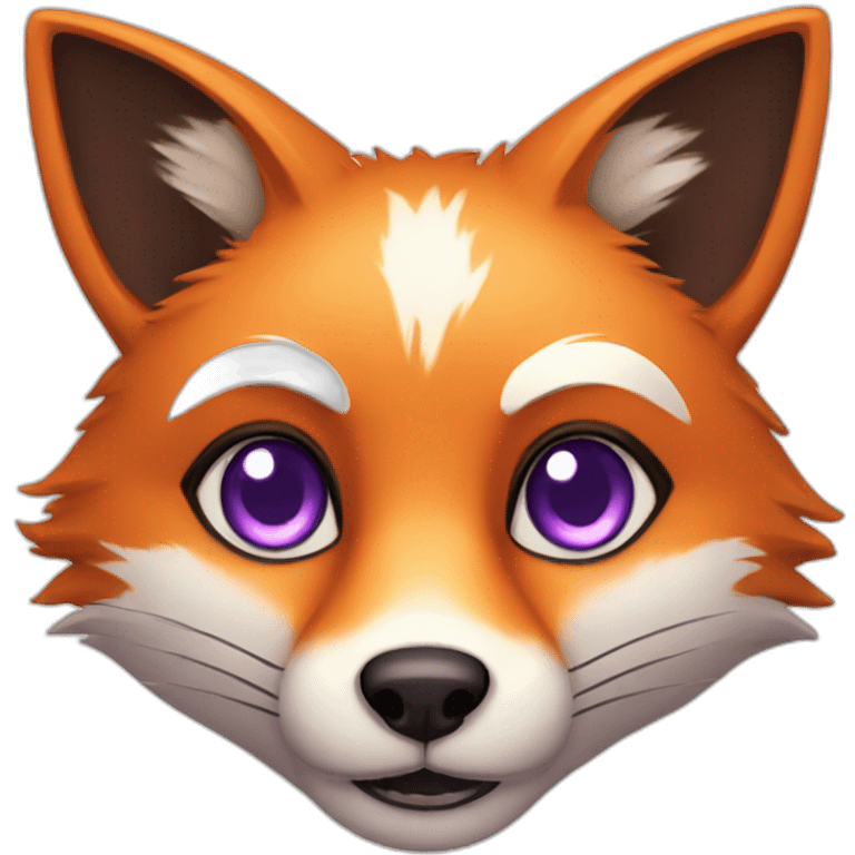 Fox with purple eyes emoji