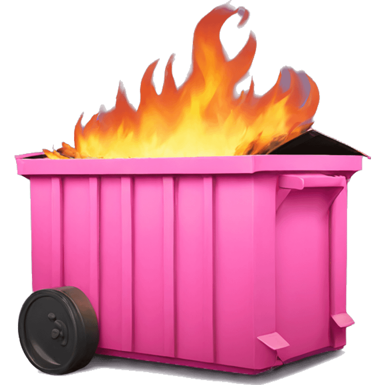 Pink Dumpster on fire emoji