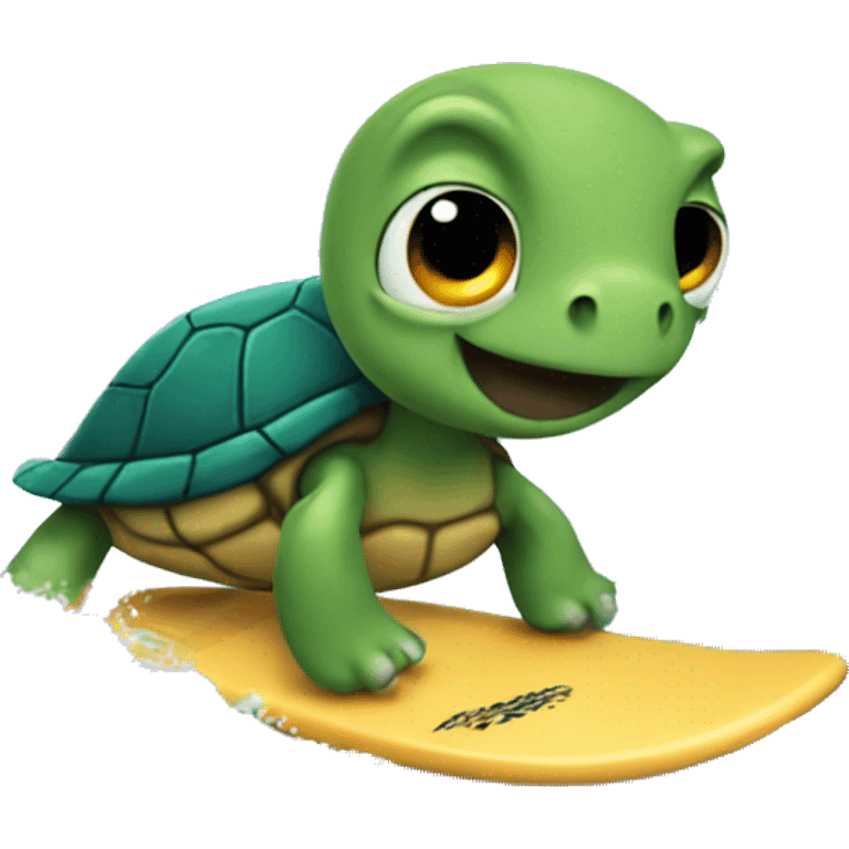 Turtle surfing in waves emoji