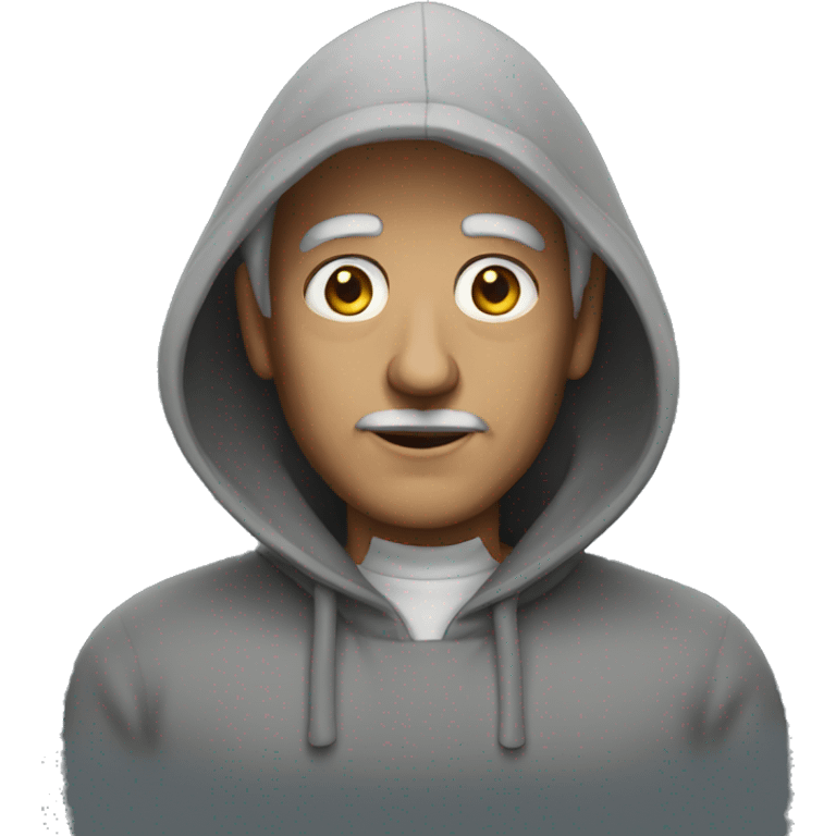 An old clerk in a grey hood emoji