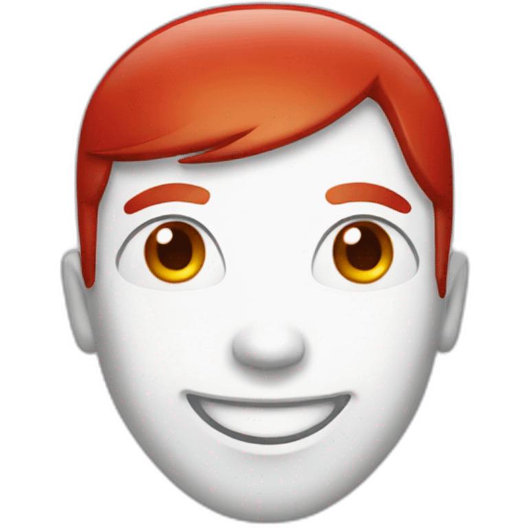 Smile face white color with red hair emoji