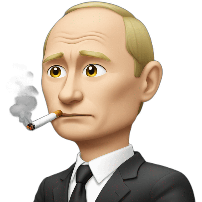 Putin smoking a tough cigarette emoji