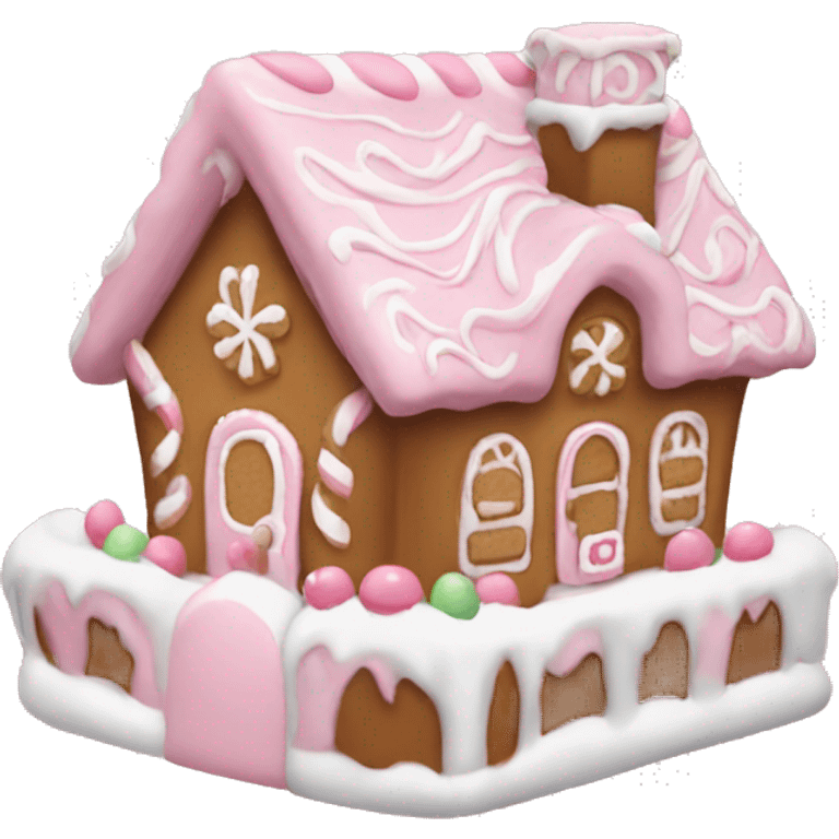 light pink gingerbread house emoji