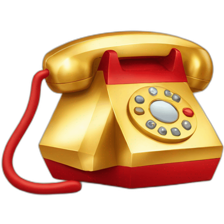 Gold and red diamond phone emoji