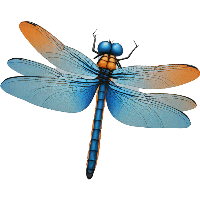 Orange blue dragonfly emoji