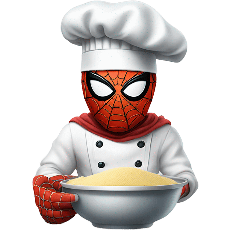 Spider-Man in a baking emoji