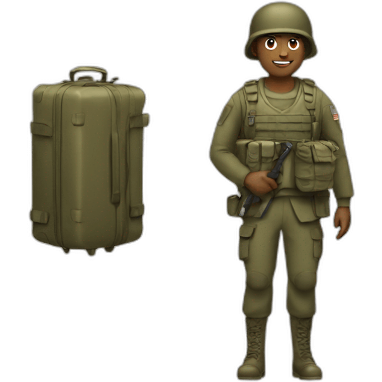 soldier with a luggage emoji