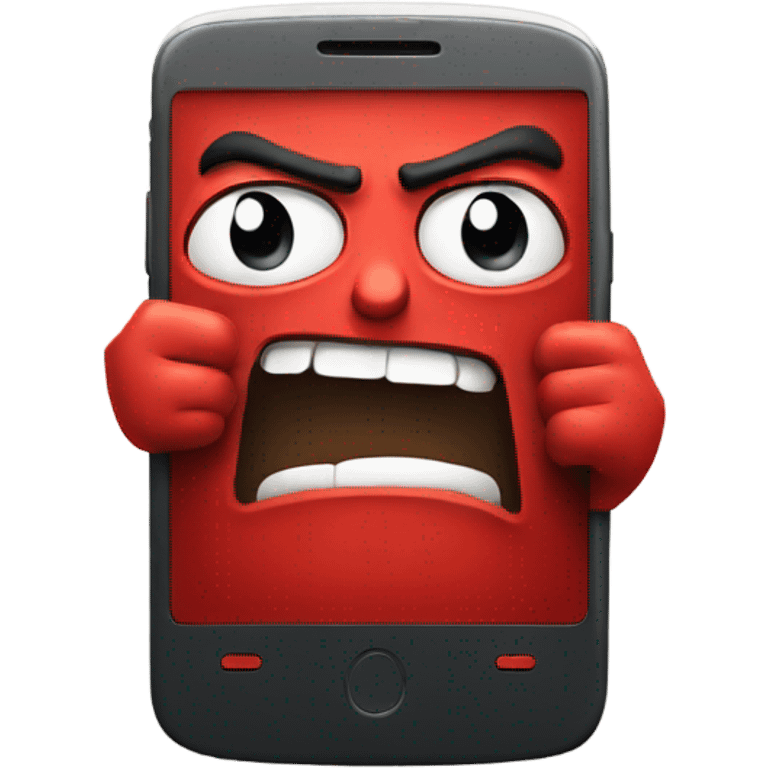 Red smartphone angry  emoji