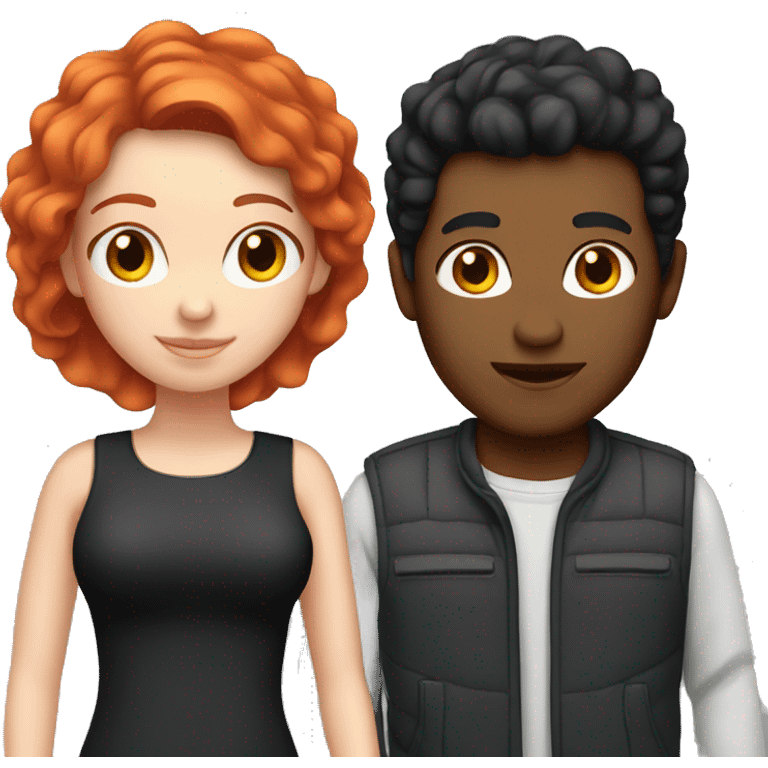 red haired girl with black haired boyfriend  emoji