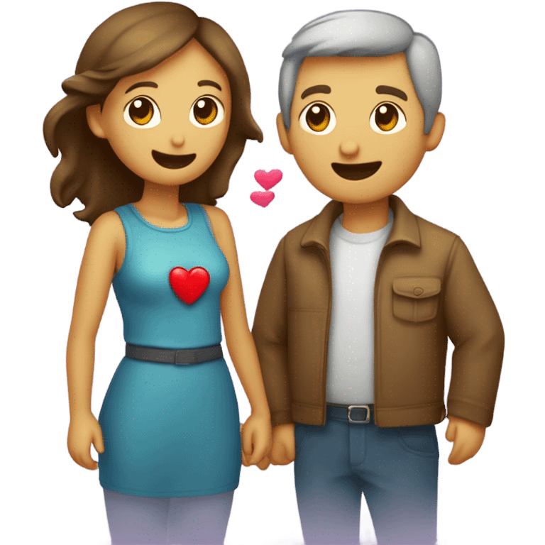 Pareja de osos abrazados y con un corazón en medio de ellos  emoji