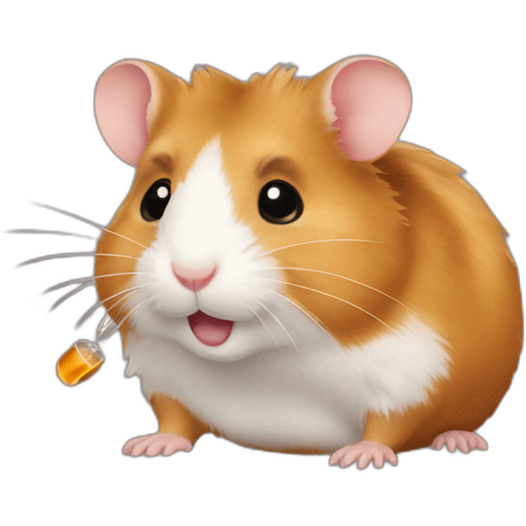 hamster with whiskey emoji