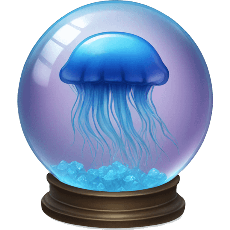 A blue jellyfish in a crystal ball emoji