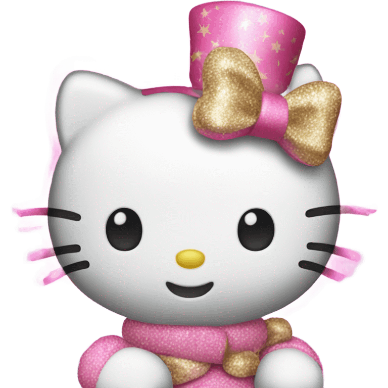 hello kitty wishes happe new year emoji