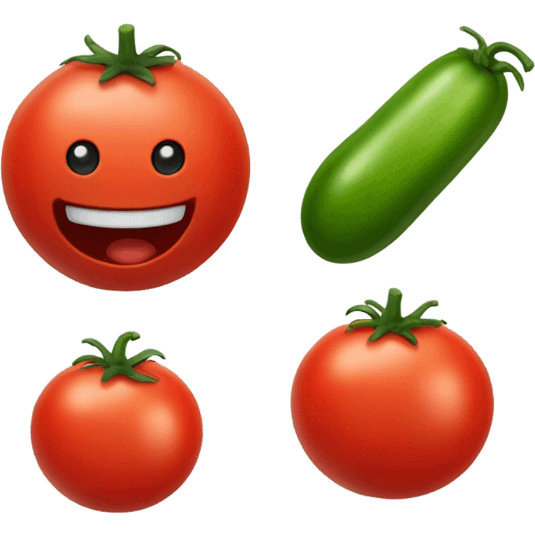 Two tomato’s and a pickle emoji