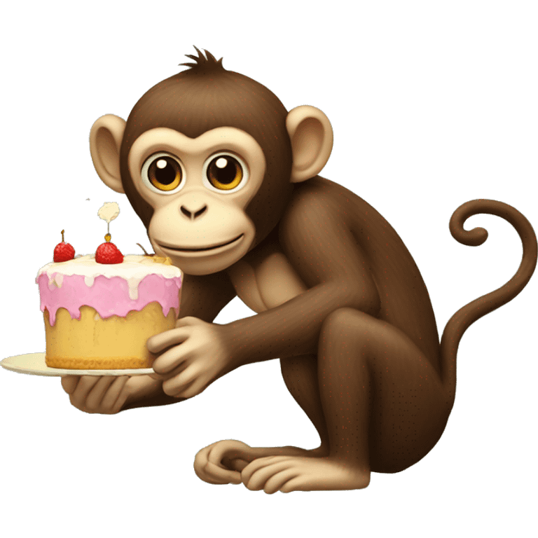 monkey eating cake emoji