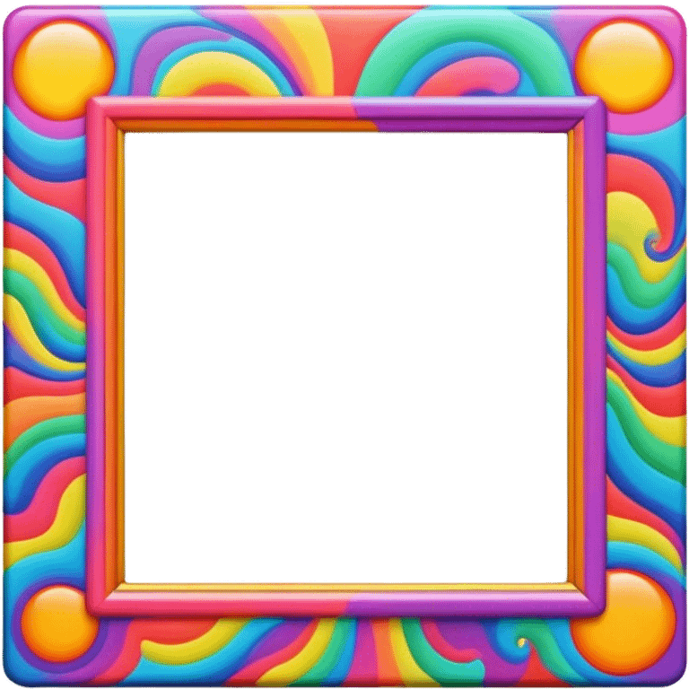 Psychedelic colored photo frame emoji